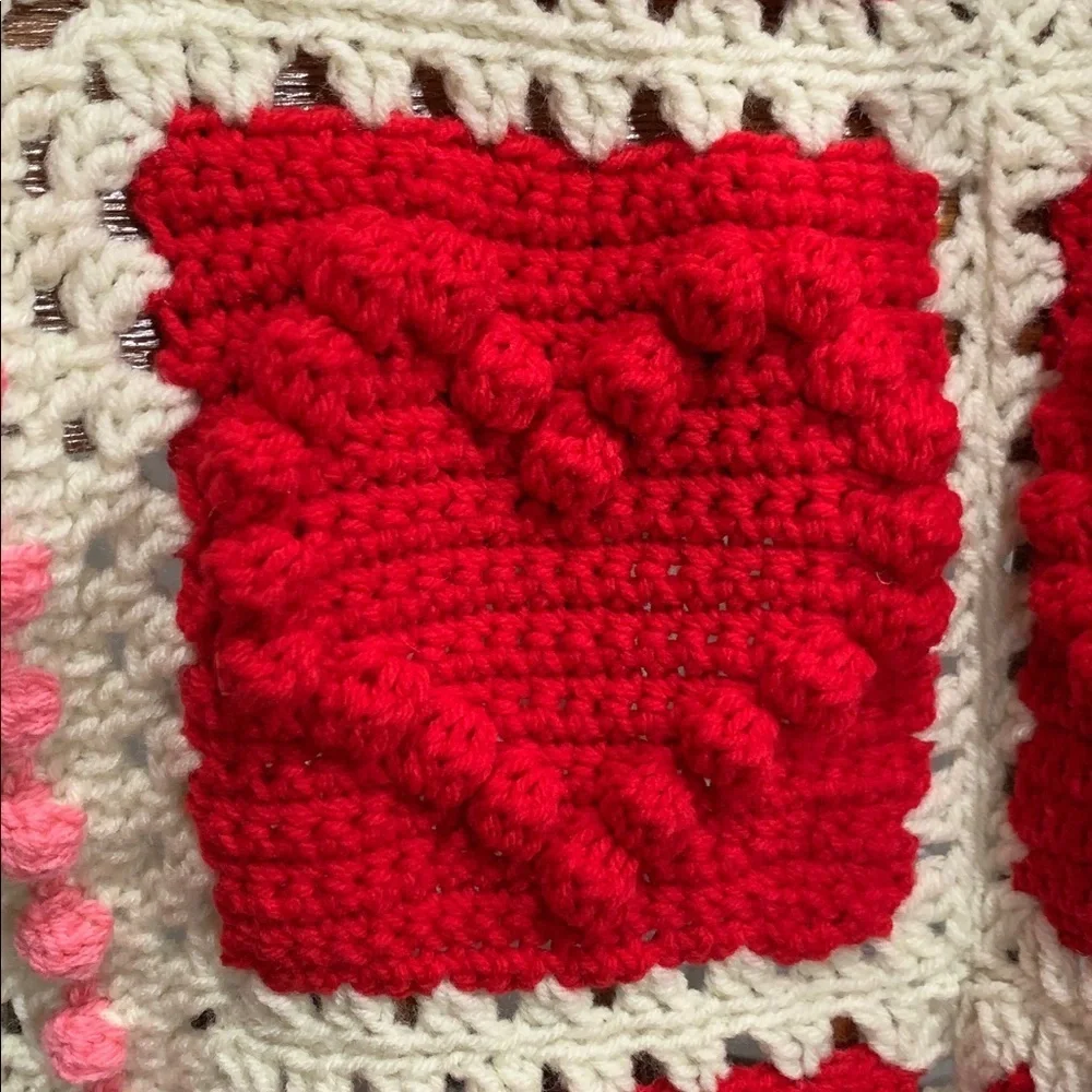 Cozy Red, Pink & Cream Heart Blanket